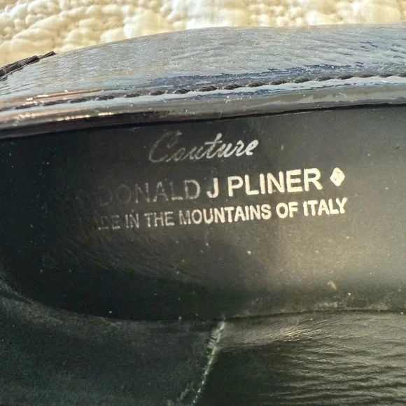 COUTURE Donald J Pliner MADE IN ITALY patent leather loafers like new 7.5 - Picture 5 of 5
